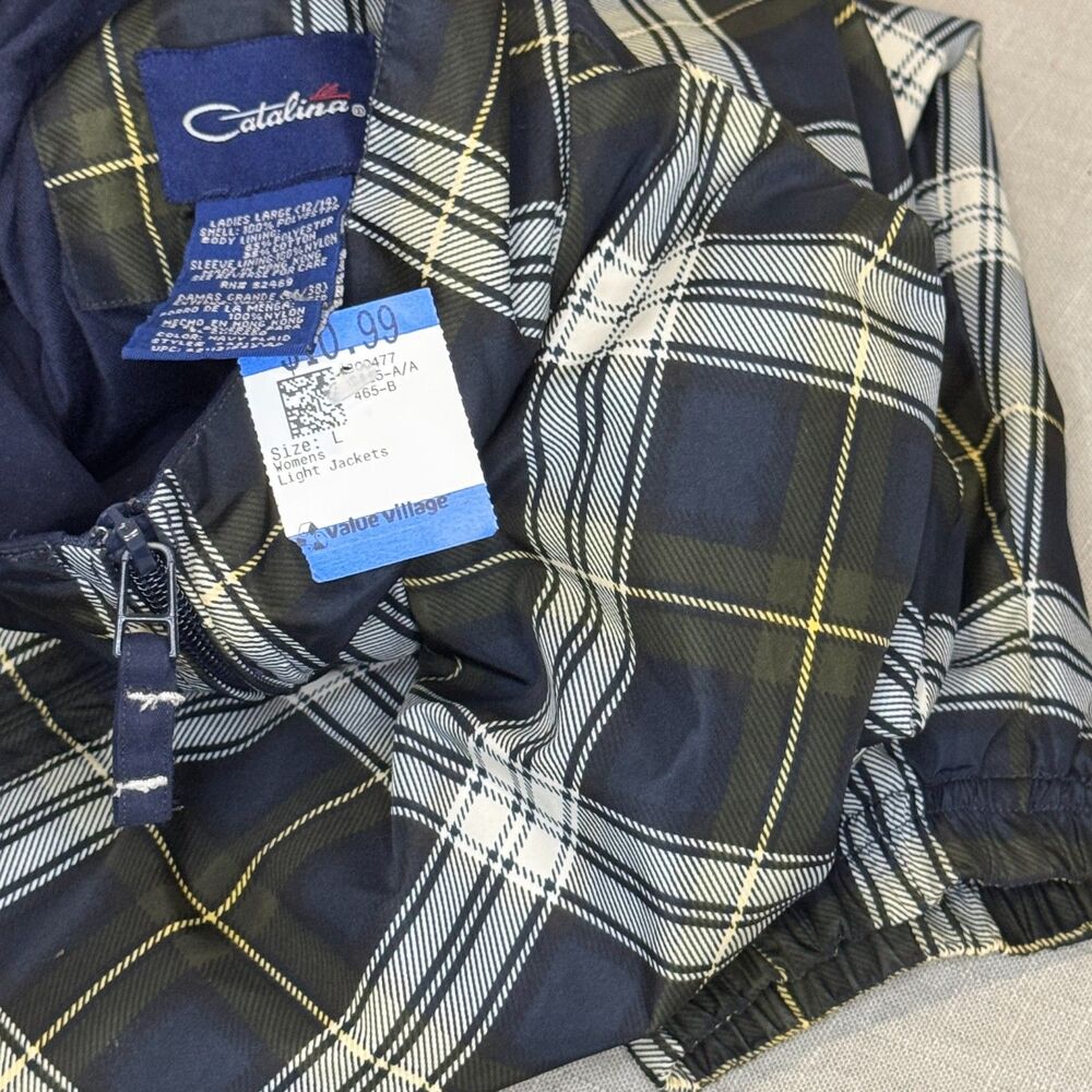 VTG Catalina Plaid Windbreaker Jacket Men’s L Full Zip Lightweight Retro - Picture 9 of 9